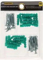 Pro Essentials Screw & Anchor Sets, 60 ct