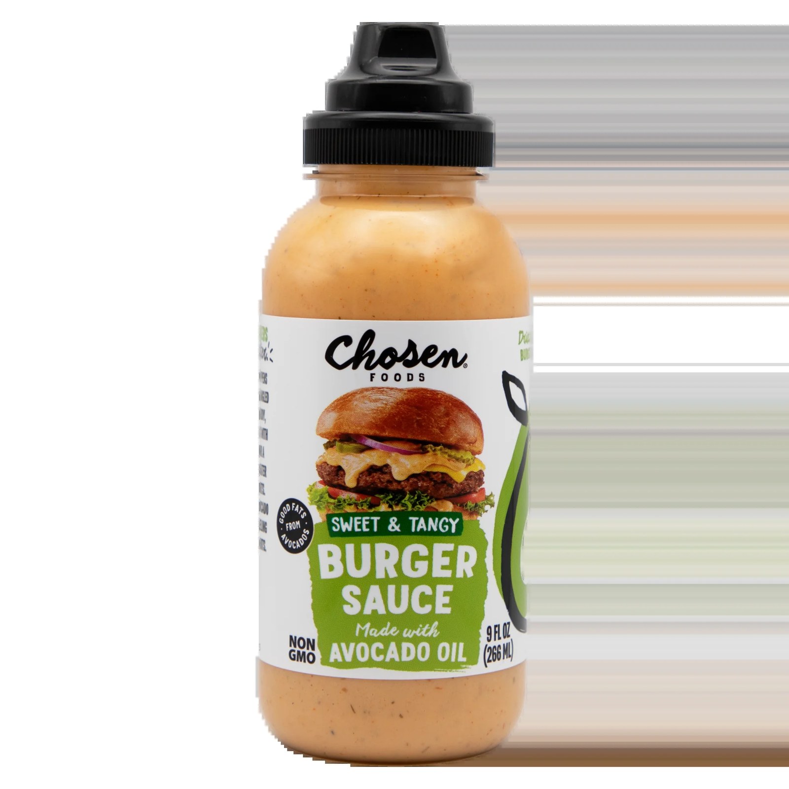 Chosen Foods Sweet and Tangy Burger Sauce squeeze bottle with avocado oil