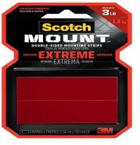 Scotch-Mount Extreme Double-Sided Mounting Strips, 1 in x 3 in, 2 Strips