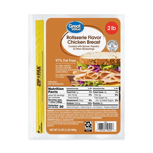 Great Value Rotisserie Seasoned Chicken Breast