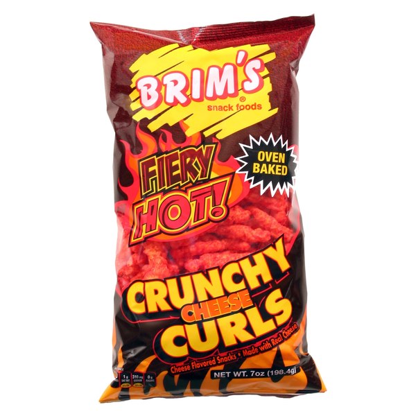 Brim's Fiery Hot Crunchy Cheese Curls - $1.25