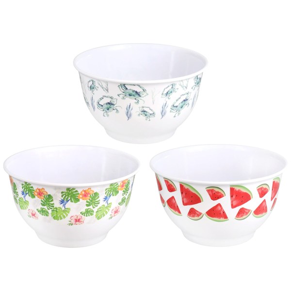 Tropical Party Round Printed Melamine Serving Bowls, 12-in. - $1.50