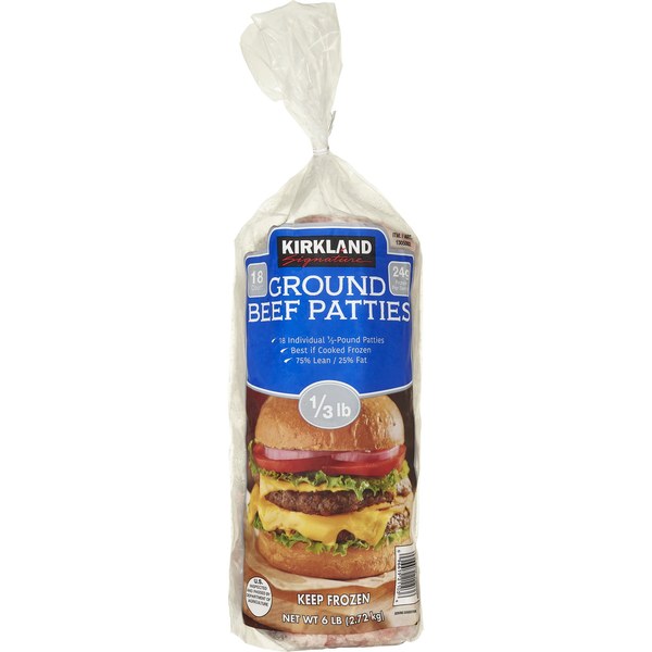 Kirkland Ground Sirloin / Sirloin Patties & 1/3-lb Frozen Burgers - Clearance / phasing
