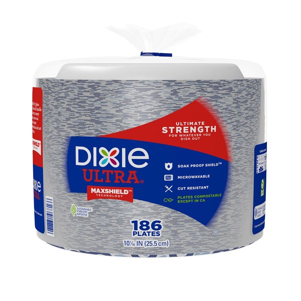 Dixie Ultra 10 1/16-Inch Paper Plates (186-Count) – $24
