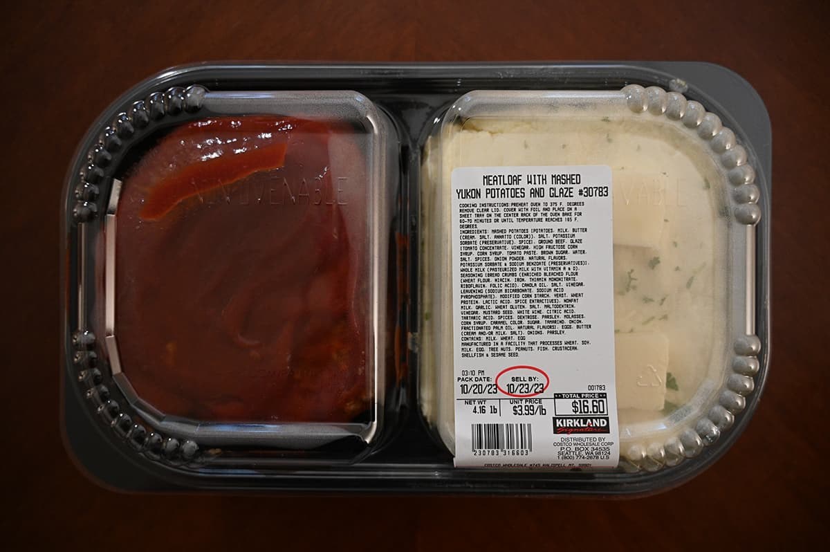 Kirkland Signature Meatloaf with Mashed Yukon Gold Potatoes from Costco's deli refrigerated entree