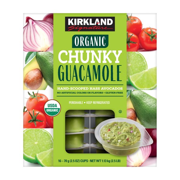 5. Kirkland Signature Organic Chunky Guacamole Cups