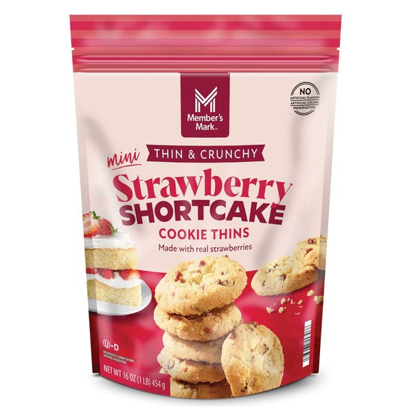 Member’s Mark Strawberry Shortcake Cookie Thins (~$6.48–$7.74)