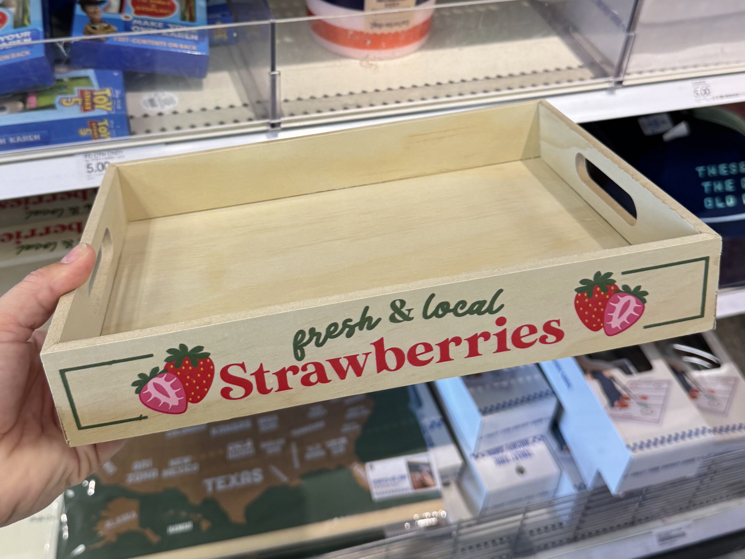 Bullseye's Playground Wooden Strawberry Tray - in store