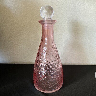 Hammered Glass Beverage Bottles with Stoppers
