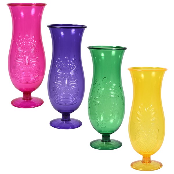 Plastic Luau Hurricane Glasses - $1.50