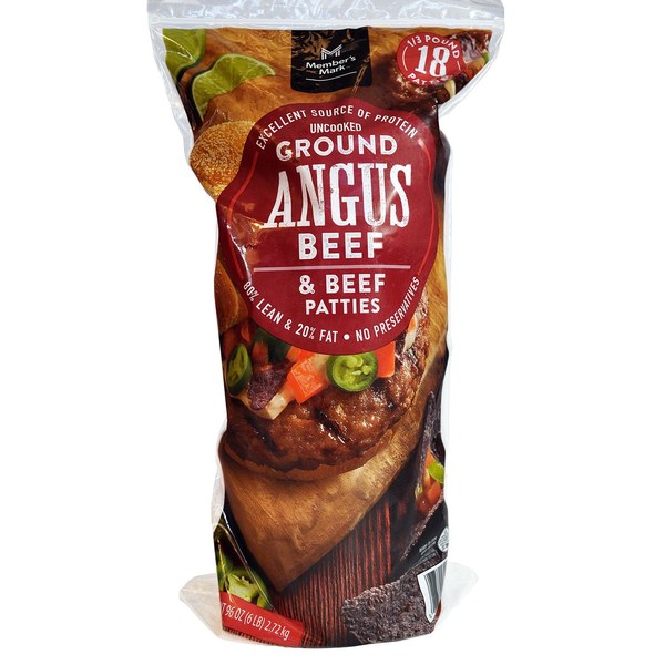 Member's Mark 80% Lean Angus Beef Patties (6 lbs) - $32.57 -> $30.57