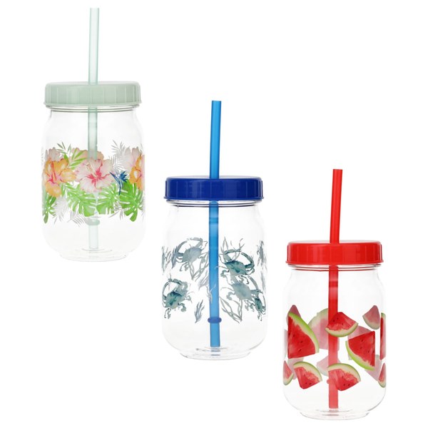 Tropical Party Tumblers with Lids & Straws - $1.50