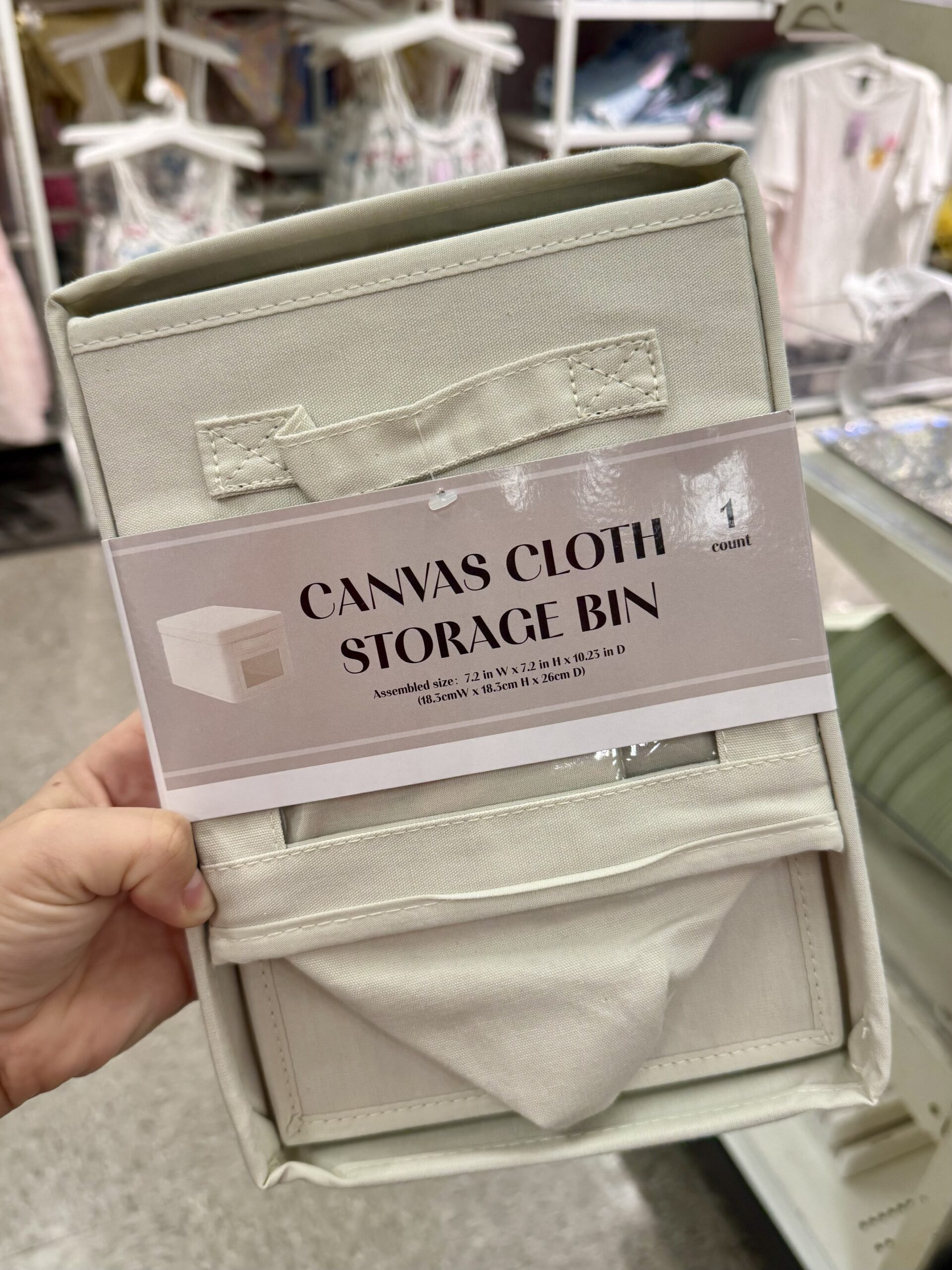 Canvas Cloth Storage Bin - in store