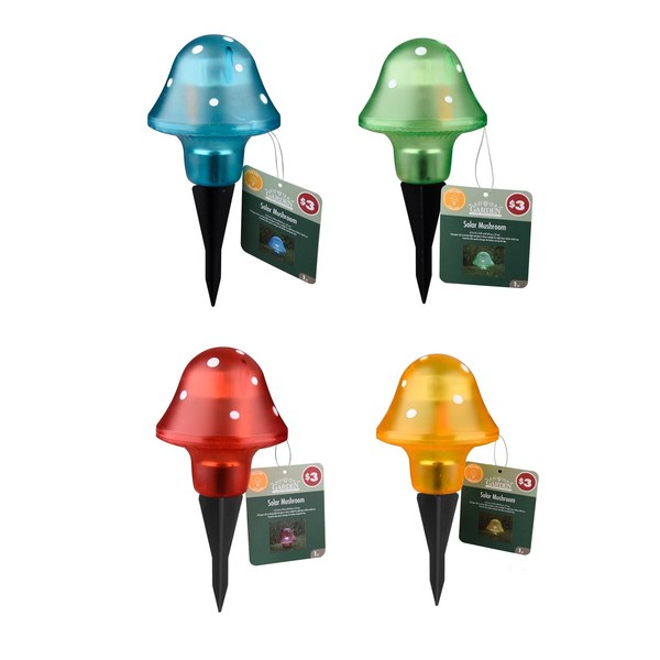 Solar Mushroom Garden Stakes