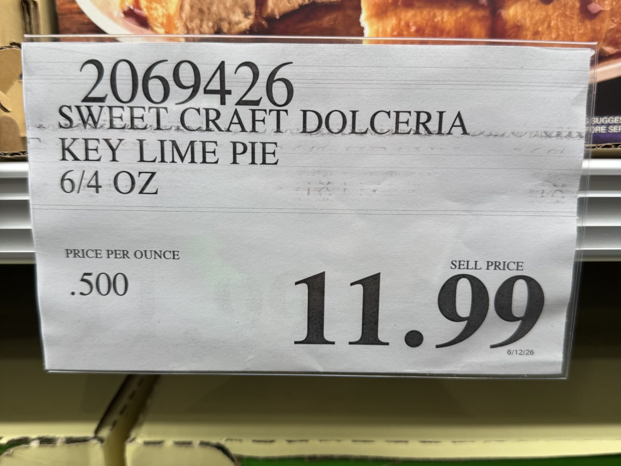 Sweet Craft Dolceria Key Lime Pie - price tag