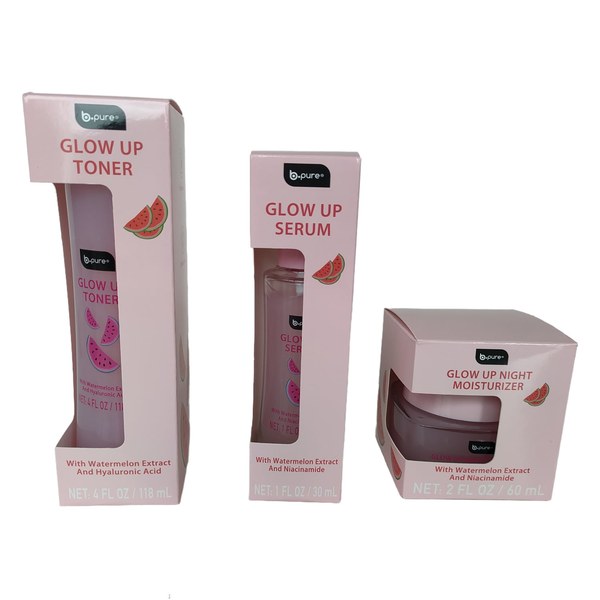 B. Pure Glow Up Toner (watermelon) + matching serum/moisturizer - $1.25 each - Dupe of Glow Recipe