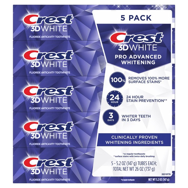Crest 3D White Advanced Toothpaste (5-pack) - $11.97