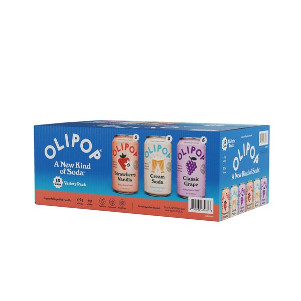 11. Olipop Prebiotic Soda Spring Flavors Pack – $16 for 15 cans ($1.13/can)