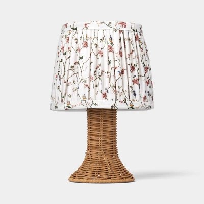 Threshold Mini Rattan and Pleated Table Lamp - $25.00