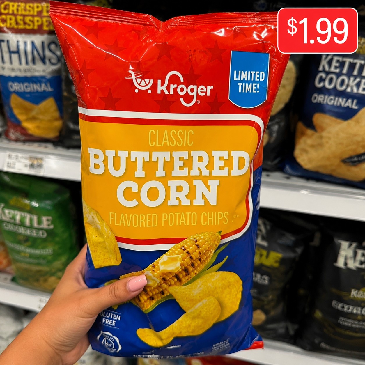 Kroger Classic Buttered Corn Flavored Potato Chips