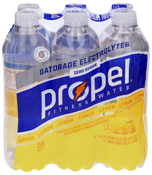 Propel Zero Sugar Lemon Electrolyte Water Beverage - 6 pk