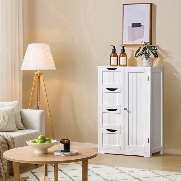 Yaheetech Farmhouse 4-Drawer Storage Cabinet - $53