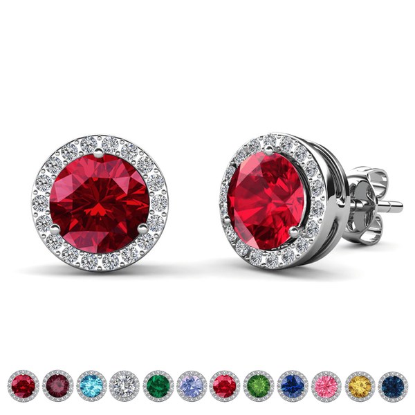 Cate & Chloe Royal Birthstone Earrings - $19
