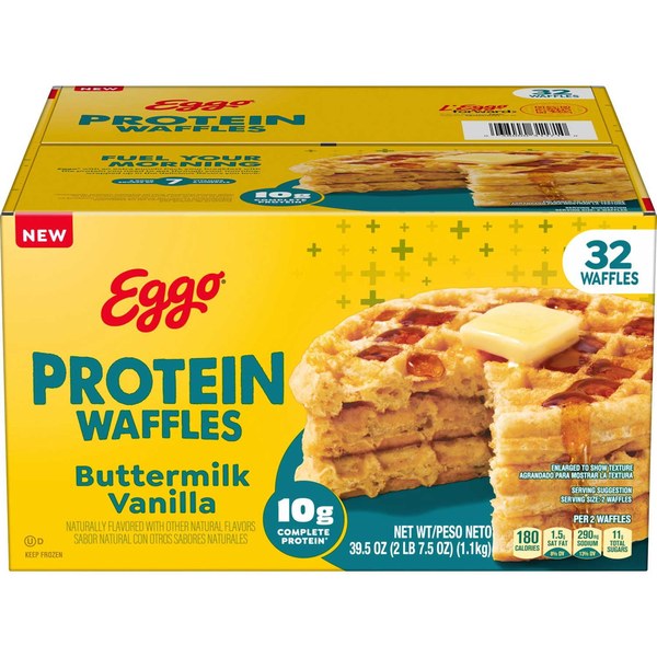 Eggo Protein Waffles Buttermilk Vanilla (~$10.94 for 32 ct.)