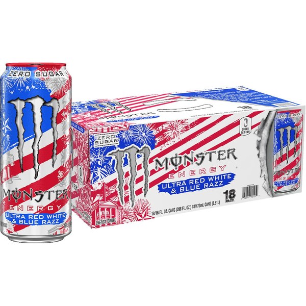 Monster Energy Ultra Red, White, & Blue (18-Pack) - $32.48 -> $28.98