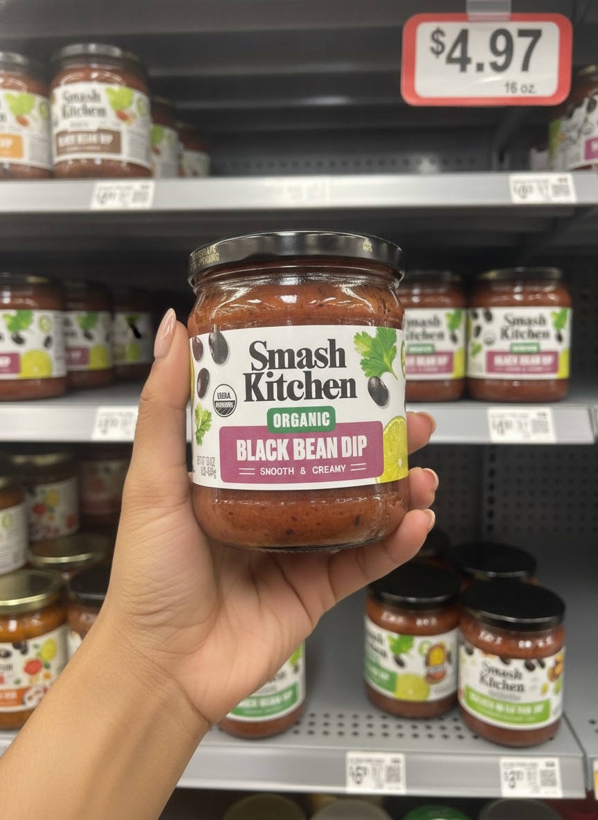 Smash Kitchen Organic Black Bean Dip Smooth & Creamy