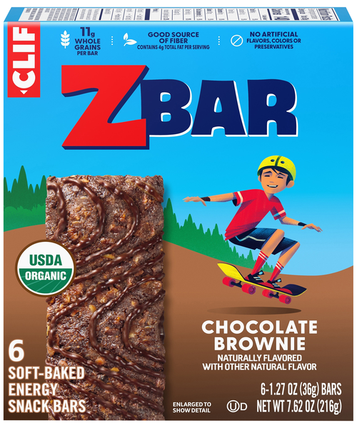 CLIF Zbar Organic Chocolate Brownie Soft Baked Energy Snack Bars - 6 ct