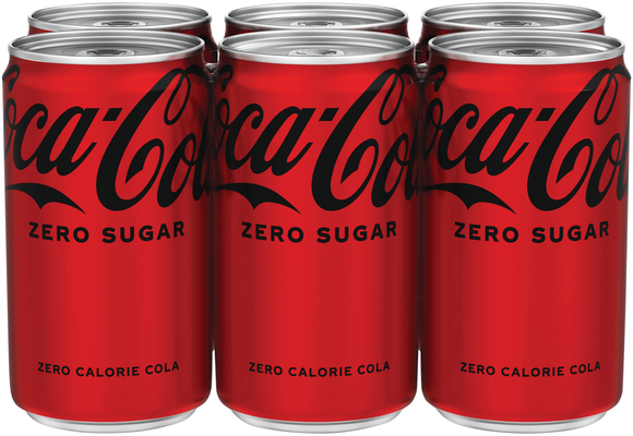Coca-Cola Zero Sugar Cola Soda Mini - 6 pk