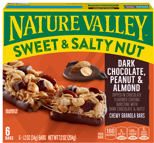 Nature Valley Sweet & Salty Nut Granola Bars Dark Choc/Peanut/Almond 6 ct