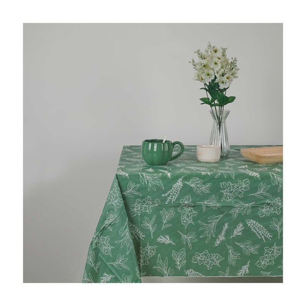 Blue Floral Tablecloth — $6