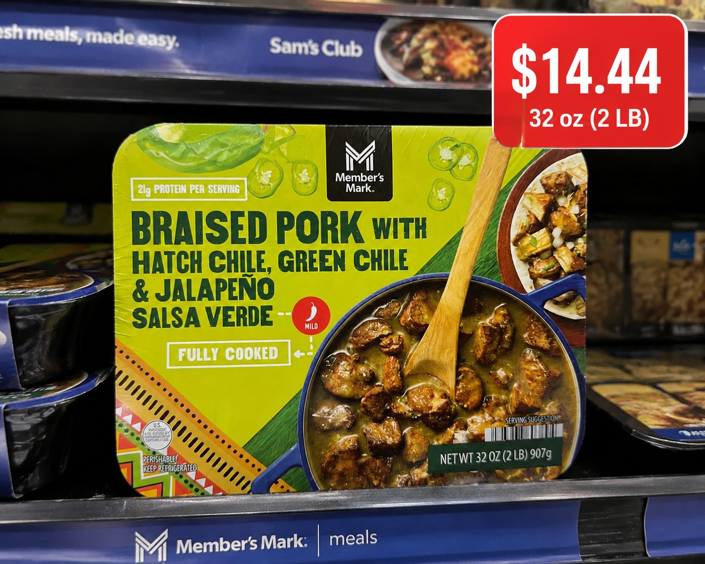 Member's Mark BRAISED PORK WITH HATCH CHILE, GREEN CHILE & JALAPEÑO SALSA VERDE