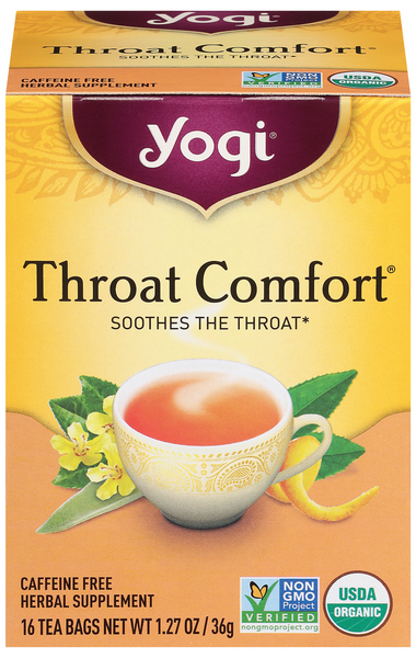 Yogi Organic Caffeine Free Throat Comfort Herbal Tea Bags