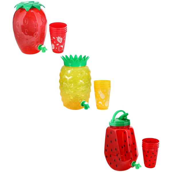 Fruit-themed Drink Dispenser with Cups - $6