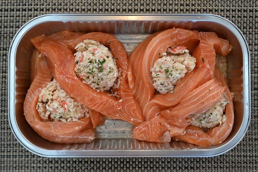 Kirkland Signature Stuffed Salmon (Crab, Shrimp, Lobster Filling) from Costco's refrigerated entree — fish