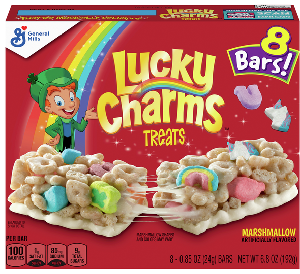Lucky Charms Marshmallow Treat Bars - 8 ct
