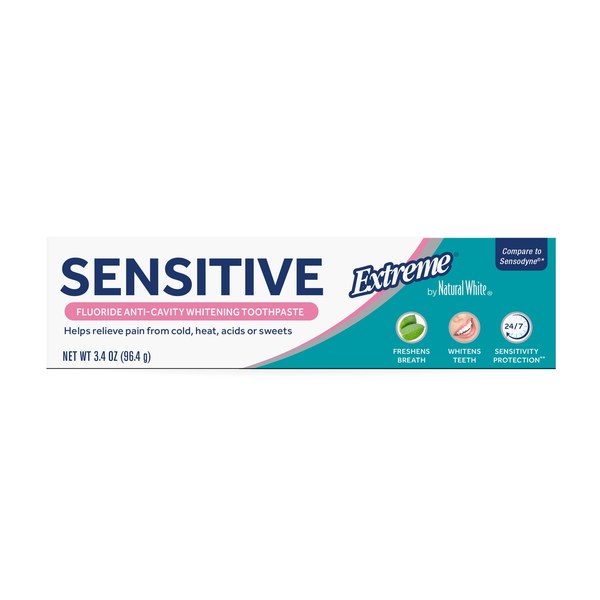 Natural White Extreme Sensitive Fluoride Toothpaste - ~$1.25 - Dupe of Sensodyne