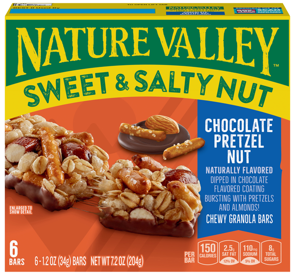 Nature Valley Sweet & Salty Chewy Chocolate Pretzel Granola Bars - 6 ct