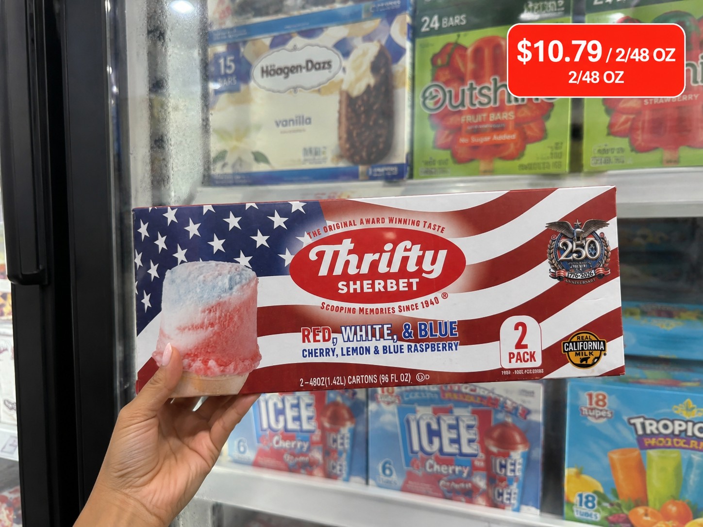 Thrifty SHERBET RED, WHITE, & BLUE CHERRY, LEMON & BLUE RASPBERRY
