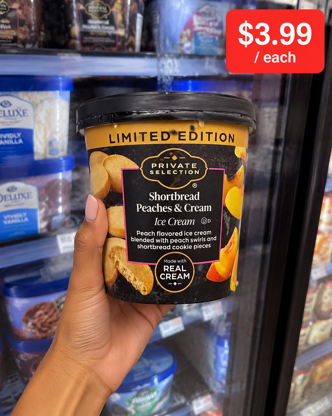 PRIVATE SELECTION Shortbread Peaches & Cream Ice Cream