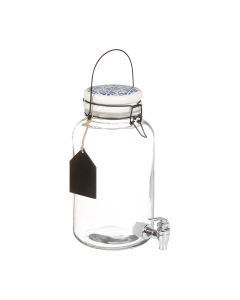 Embossed Glass Beverage Dispenser — $12