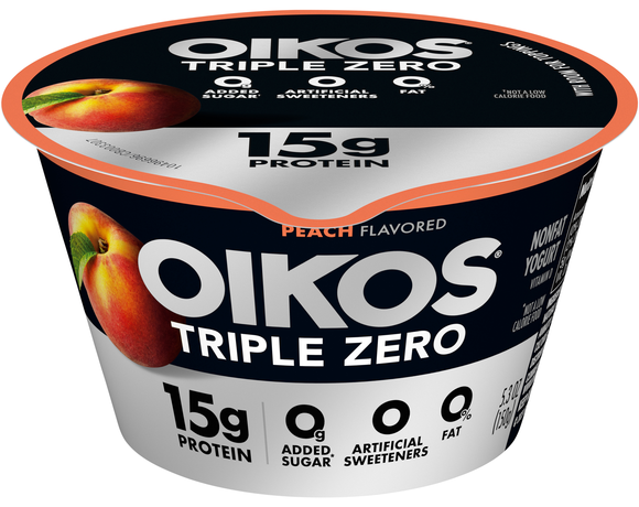 Oikos Triple Zero 15g Protein Non Fat Peach Blended Greek Yogurt Cup