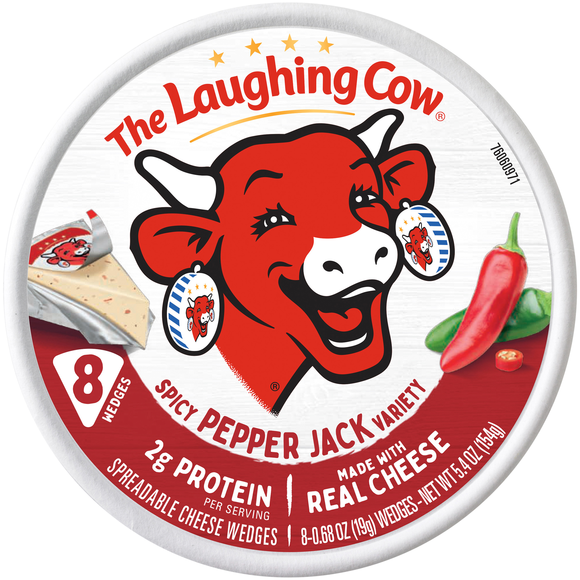 The Laughing Cow Creamy Spicy Pepper Jack Spreadable Cheese Wedges - 8 ct
