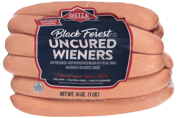 Dietz & Watson Natural Casing Black Forest Beef & Pork Wieners - 8 ct