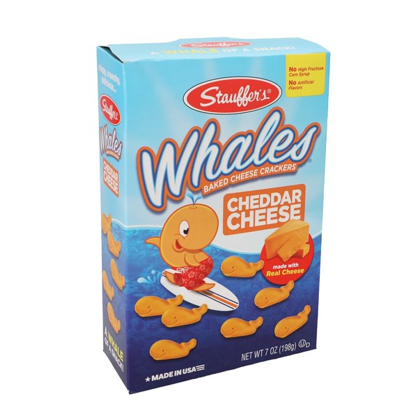 Stauffer's Whales Baked Cheddar Snack Crackers (7oz) - $1.25 - Dupe of Pepperidge Farm Goldfish