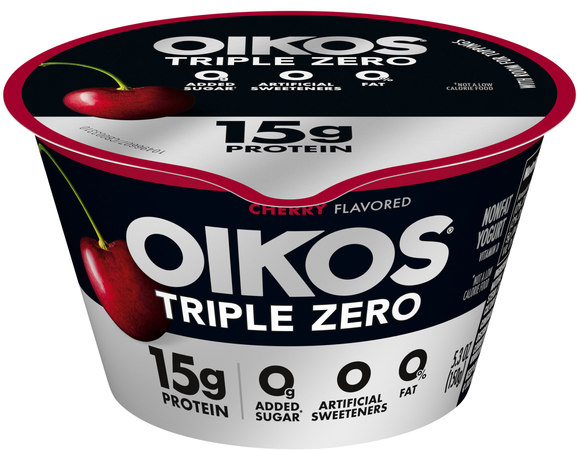 Oikos Triple Zero 15g Protein Non Fat Cherry Blended Greek Yogurt Cup