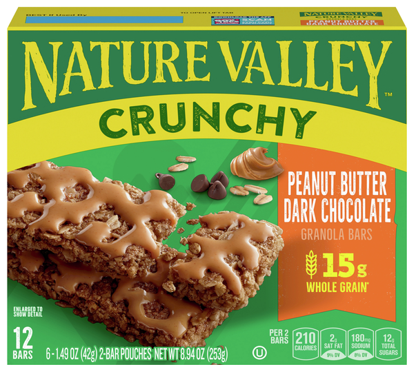 Nature Valley Crunchy Peanut Butter Dark Chocolate Granola Bars - 12 ct
